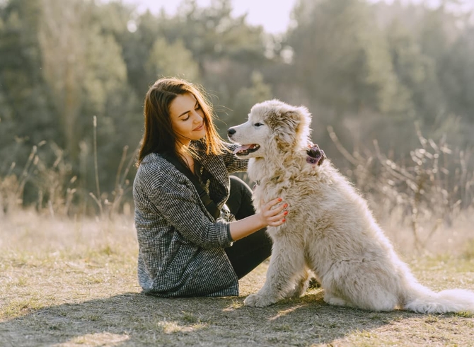 Lydie Mars avec son chien