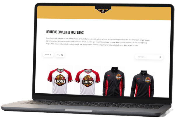 Aperçu boutique en ligne MTK Sport sur ordinateur portable