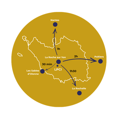 Carte des zones d'intervention LPCI - Vendee et Pays de la Loire