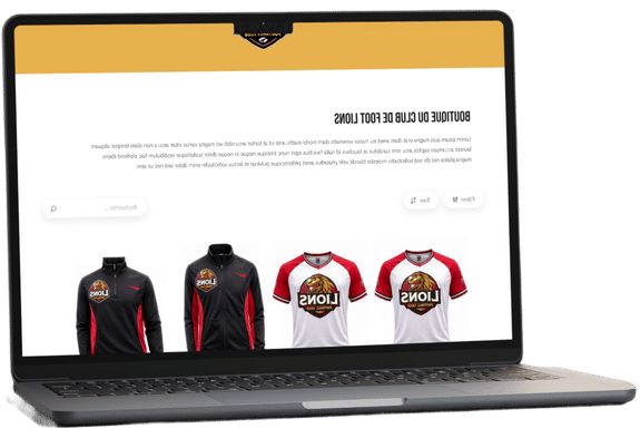 Aperçu d'une boutique club en ligne sur ordinateur portable