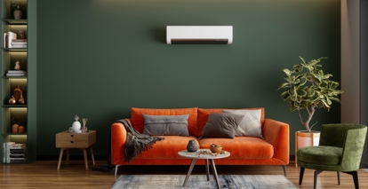 Climatisation murale installée dans un salon en Vendée
