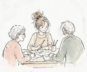 Atelier dessin avec des seniors en EHPAD