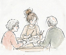Atelier dessin avec des seniors en EHPAD
