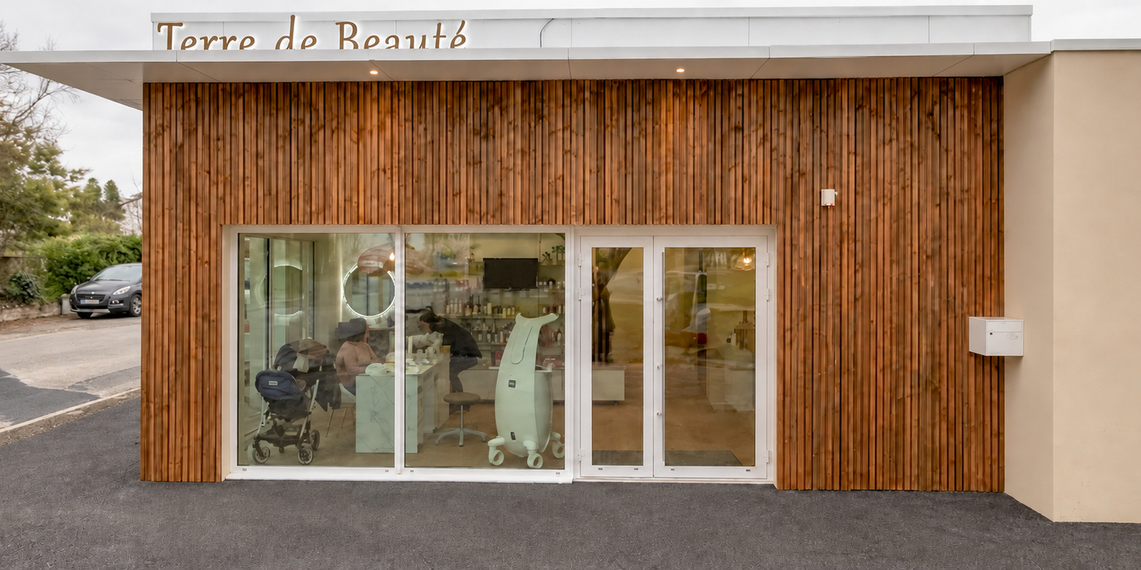 Entree exterieure de l'institut de beaute Terre de Beaute a Venansault