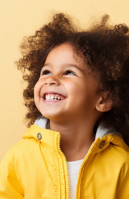 Petite fille heureuse et souriante, soins ados et enfants à Venansault