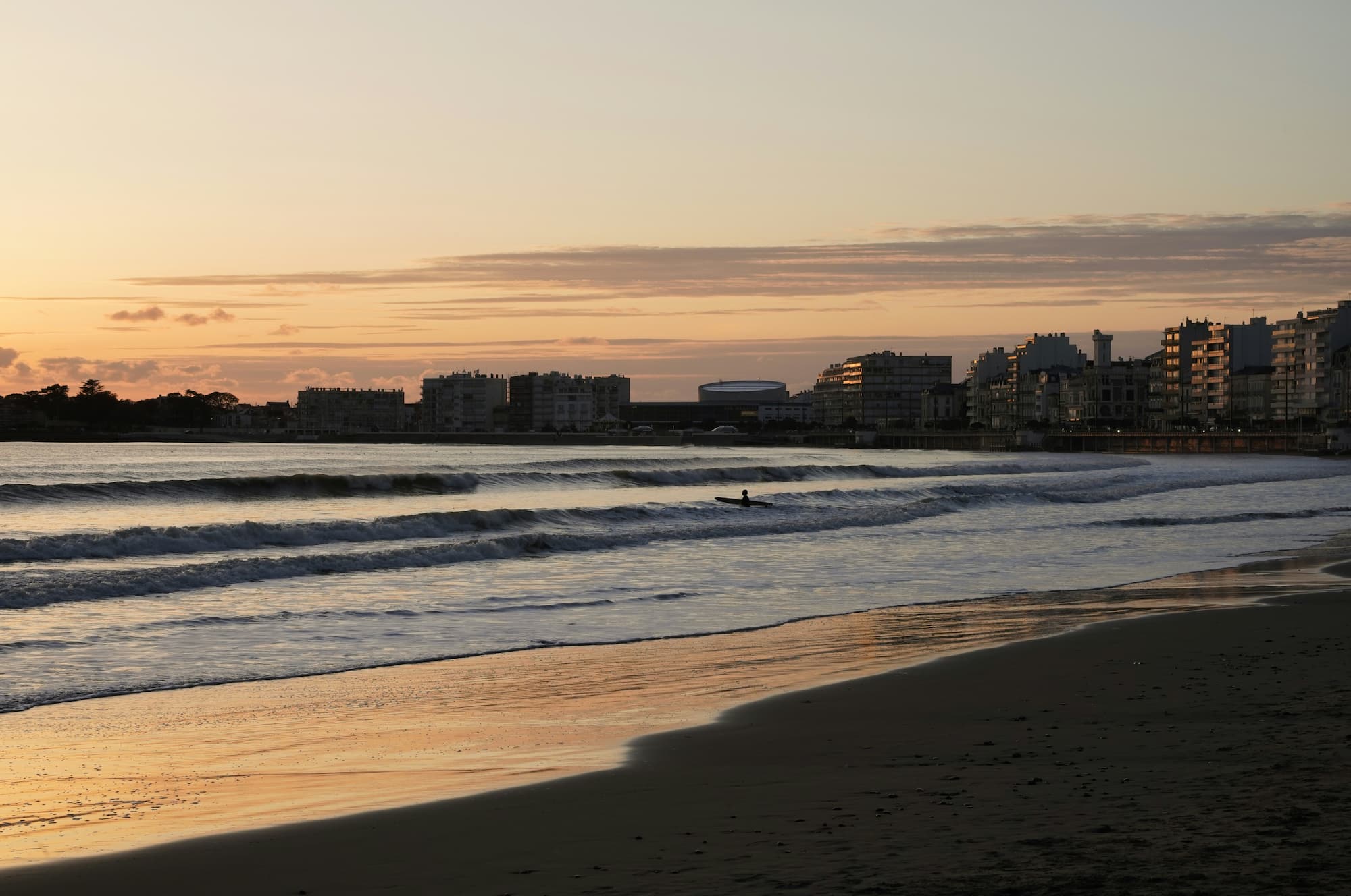 Couché de soleil sur la plage des Sables d'Olonne