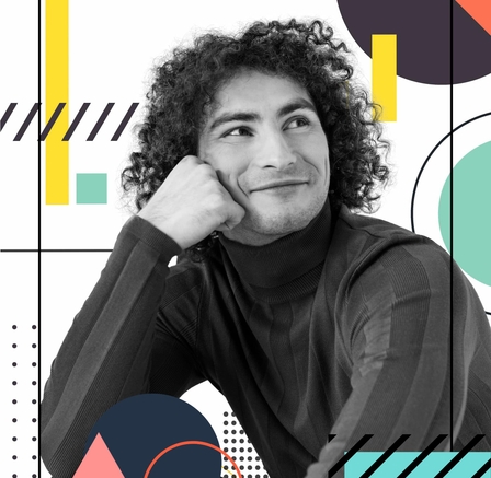 Jeune homme, style affiche travaillée