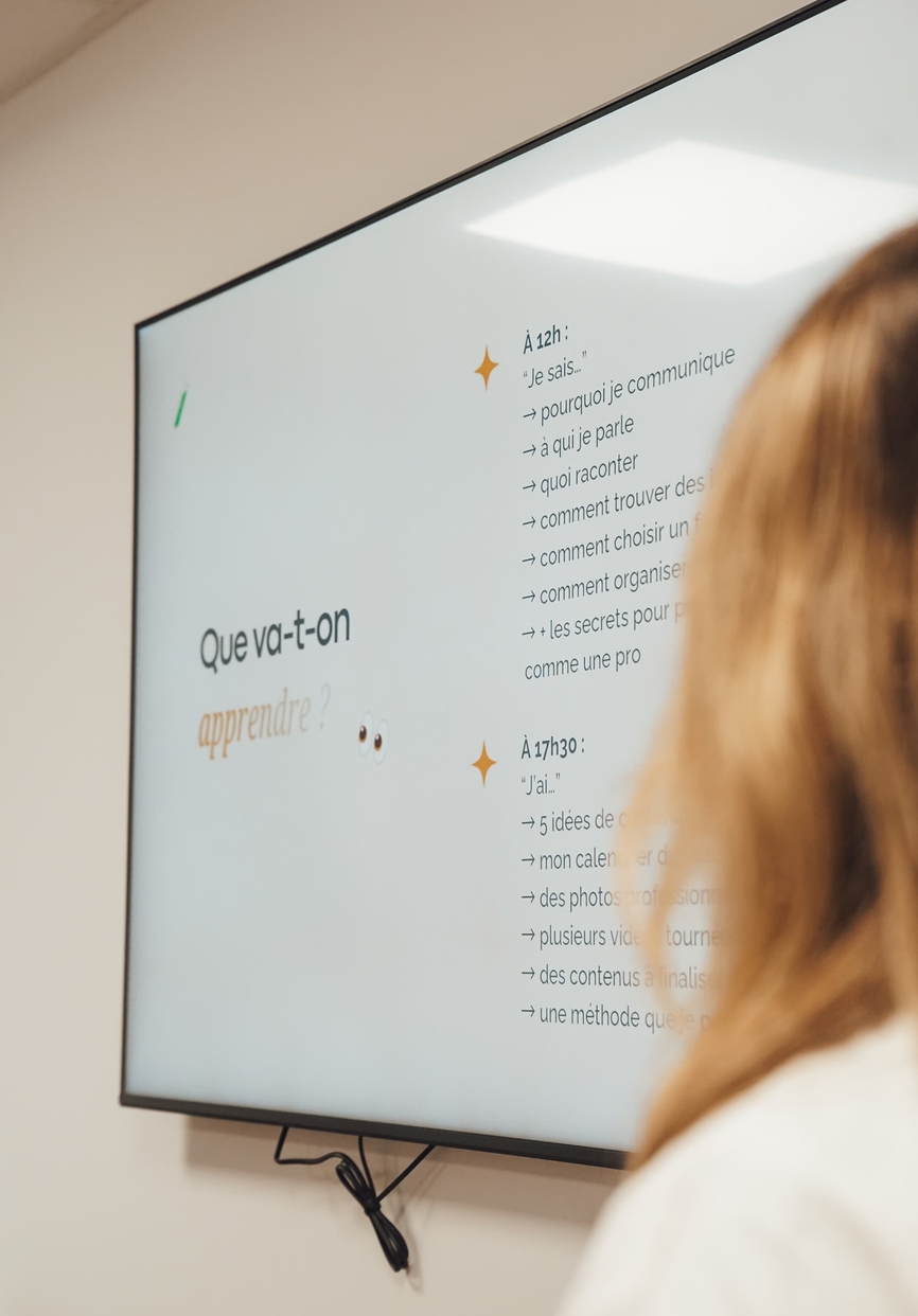 Gros plan sur une slide « objectifs de la présentation »