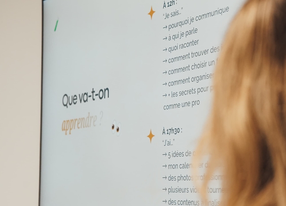 Gros plan sur une slide « objectifs de la présentation »