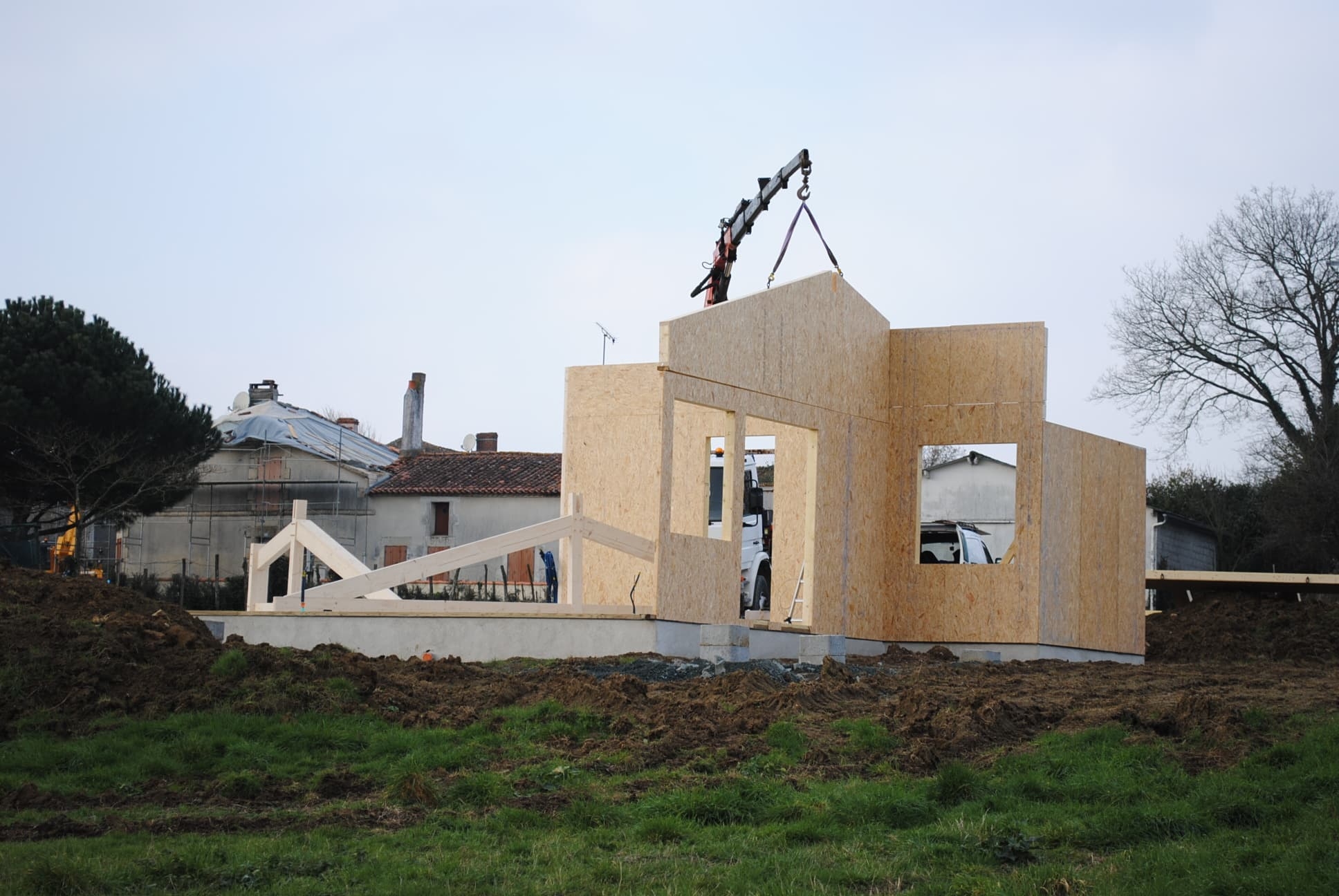 Projet Bois en train de construire une maison en ossature bois