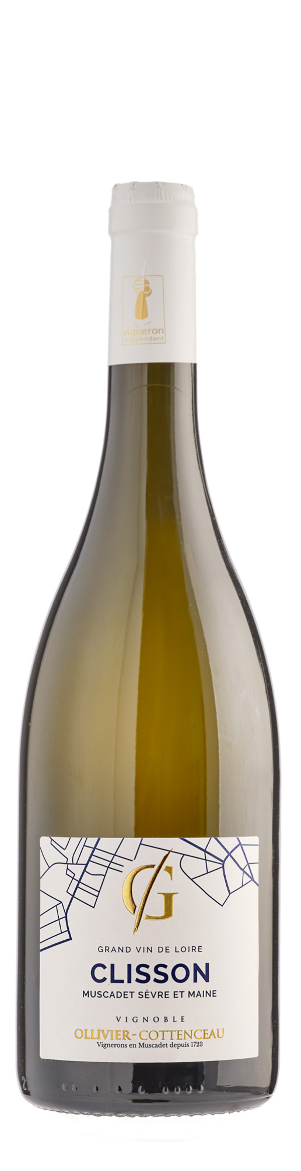bouteille de vin blanc sec muscadet clisson