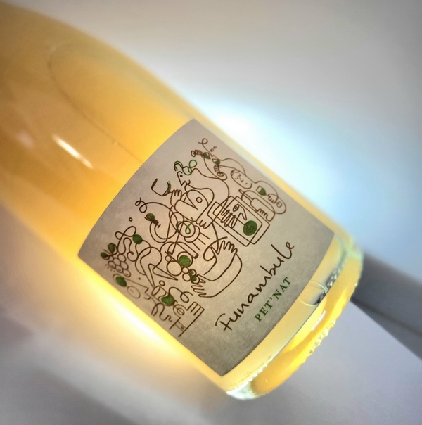 etiquette bouteille vin blanc effervescent pet nat