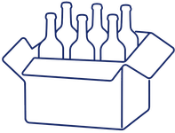 Icône carton d'expédition de bouteilles de vin