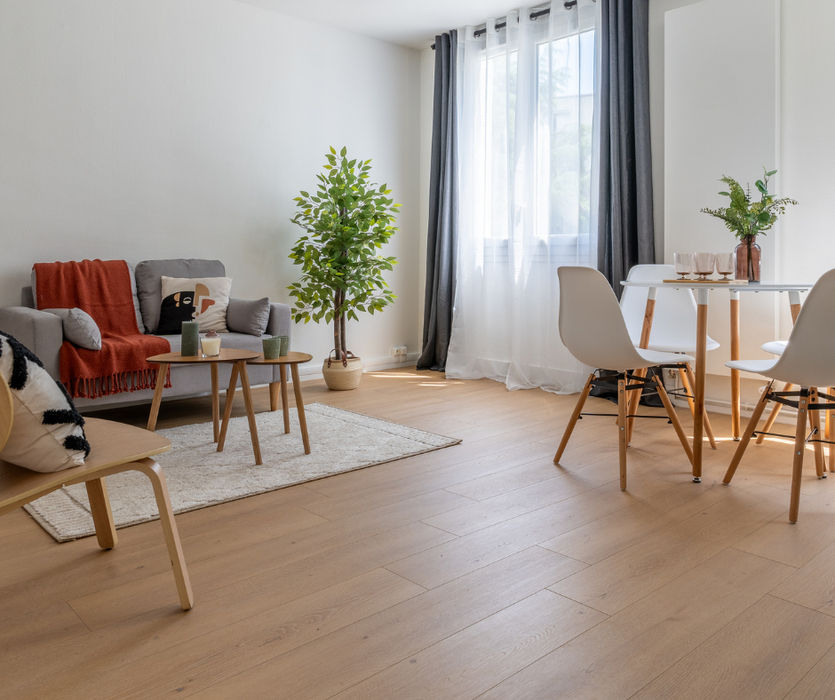 Séjour appartement rénové Nantes Saint-Pasquier après home staging AntePostea — vendu en 10 jours