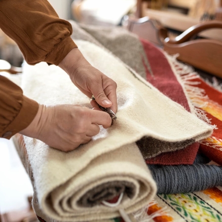 Personne travaillant le tissu