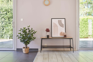 Home staging Sautron détails d'un meuble avec cadre vase plante