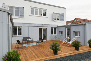 Home staging Pornichet exterieur amenagement terrasse canape fauteuil transat